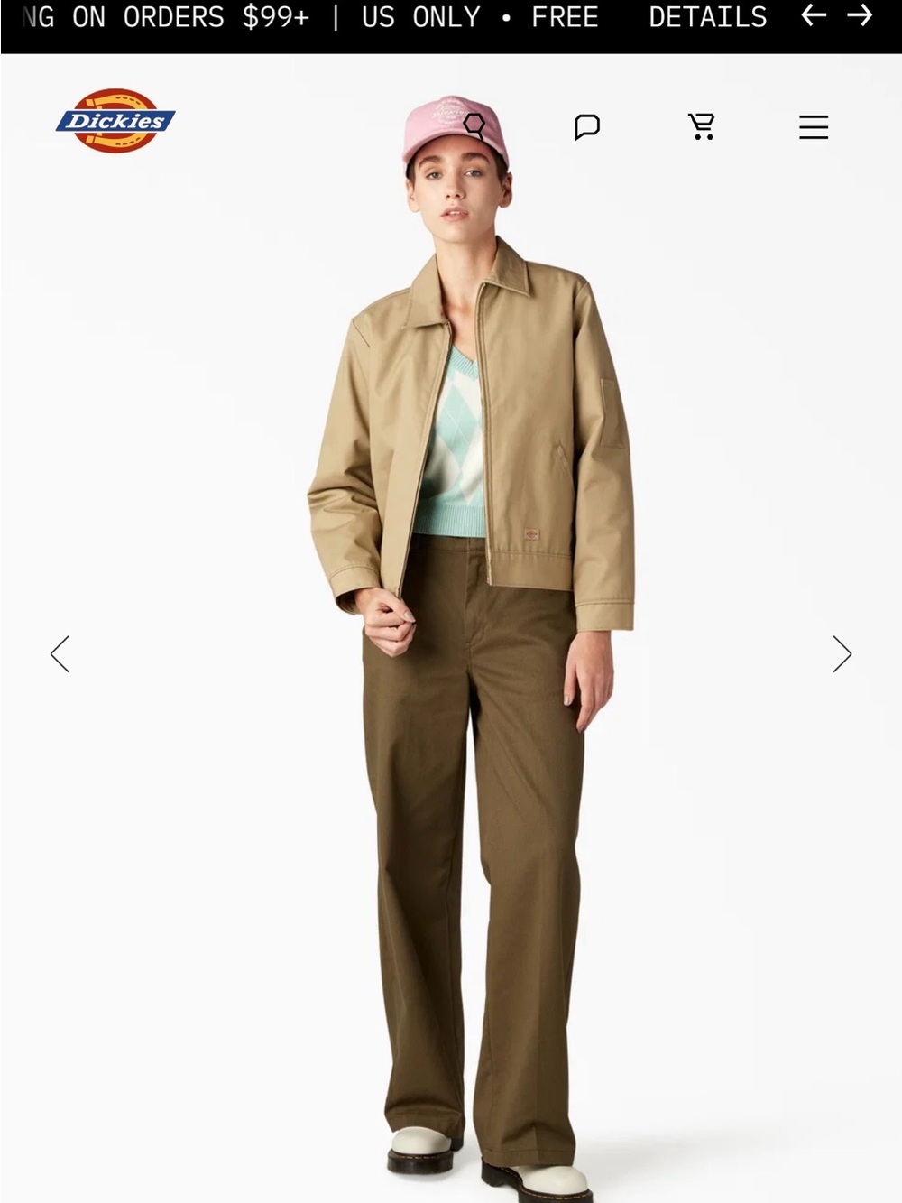 NWT DICKIES Tan Zip-up Jacket